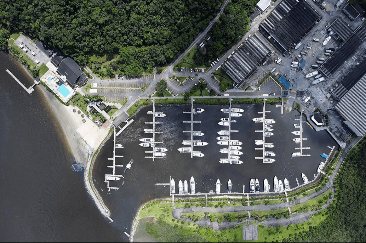 Vista aerea do Iate Clube de Caiobá